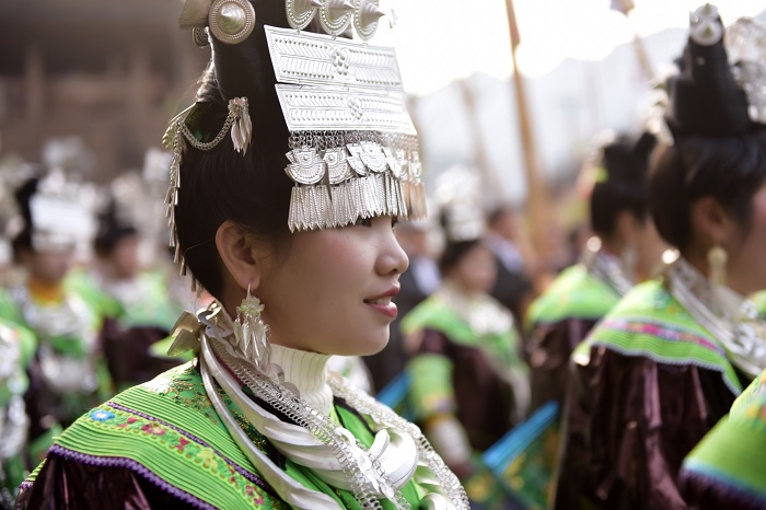 2月5日，苗族同胞在贵州省黔东南苗族侗族自治州从江县加勉乡污扣村芦笙堂跳芦笙舞。7